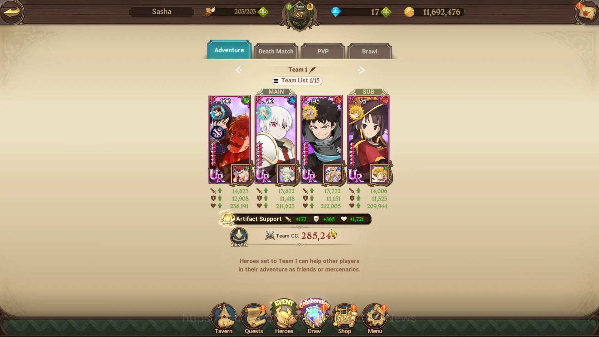 The Seven Deadly Sins: Grand Cross Accounts Midgame Asia|4,4M CC|1 LR+8 UR+Many 11