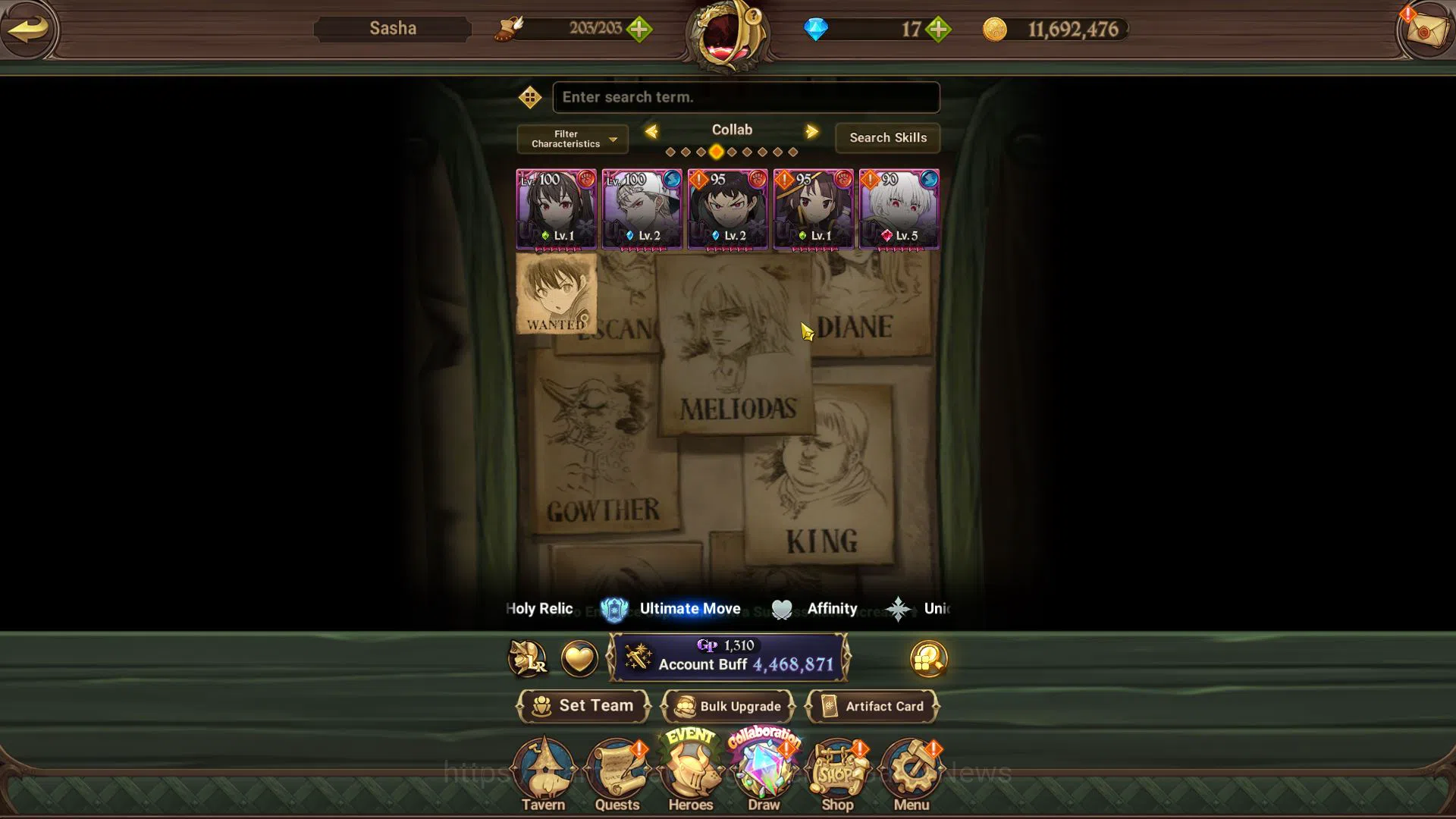 The Seven Deadly Sins: Grand Cross Accounts Midgame Asia|4,4M CC|1 LR+8 UR+Many 2