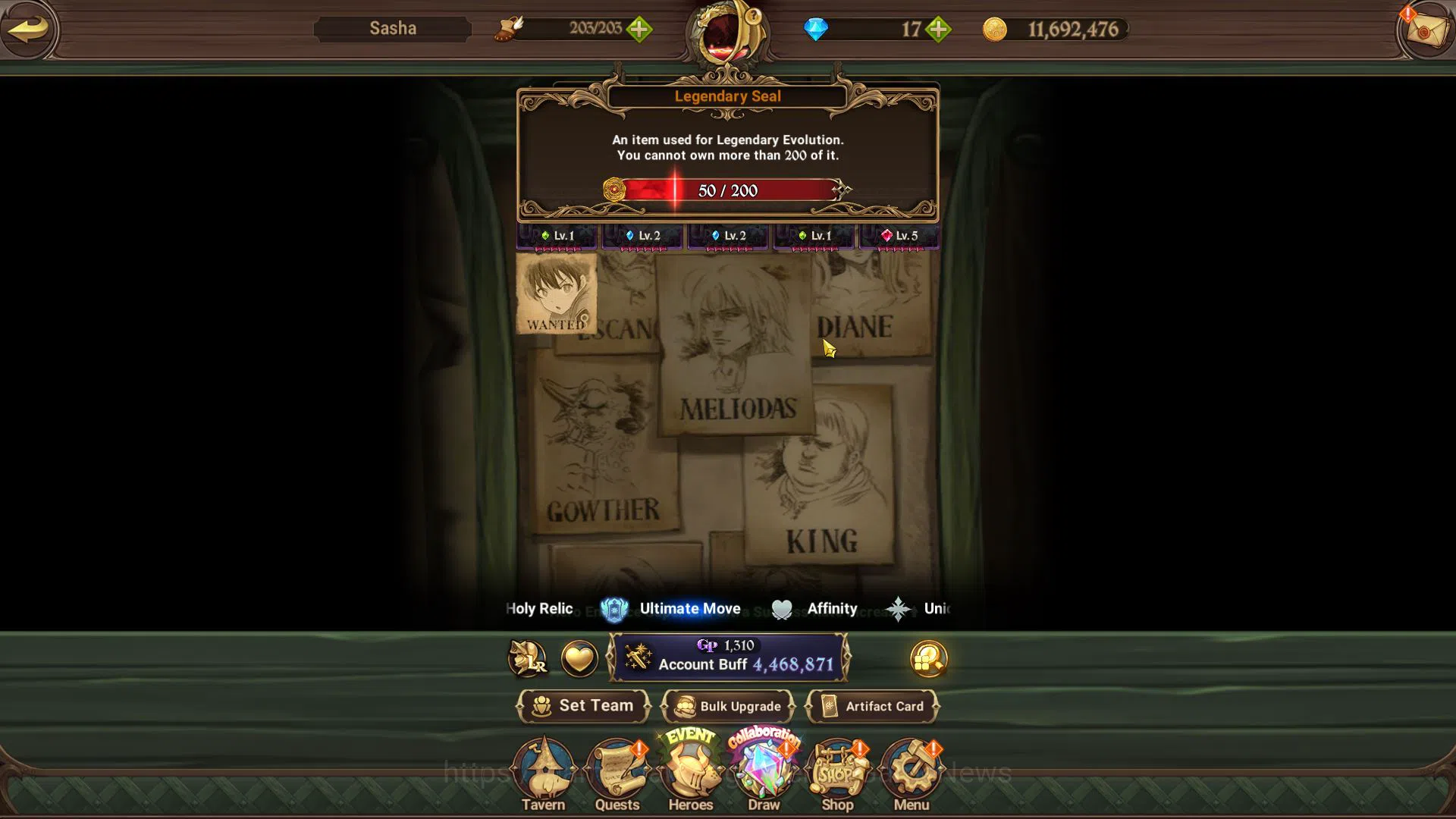 The Seven Deadly Sins: Grand Cross Accounts Midgame Asia|4,4M CC|1 LR+8 UR+Many 3