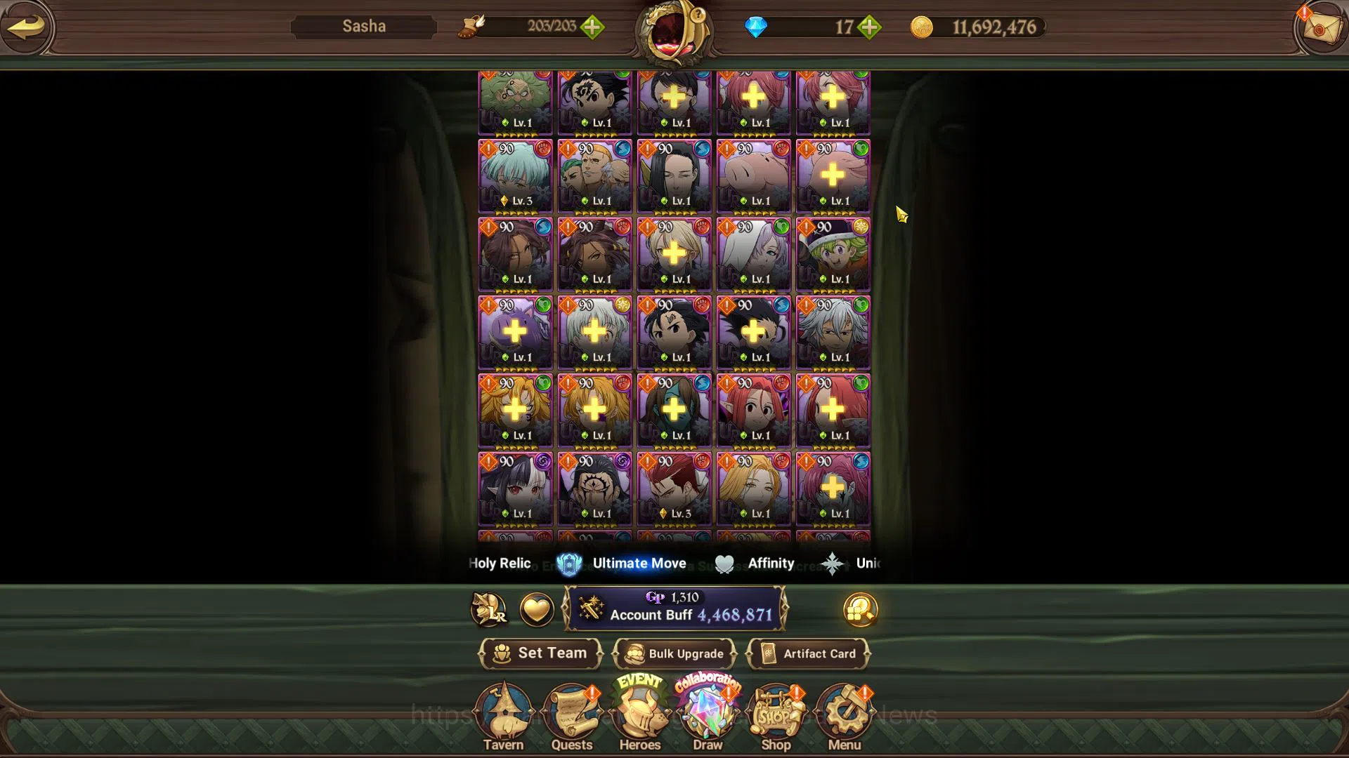 The Seven Deadly Sins: Grand Cross Accounts Midgame Asia|4,4M CC|1 LR+8 UR+Many 5