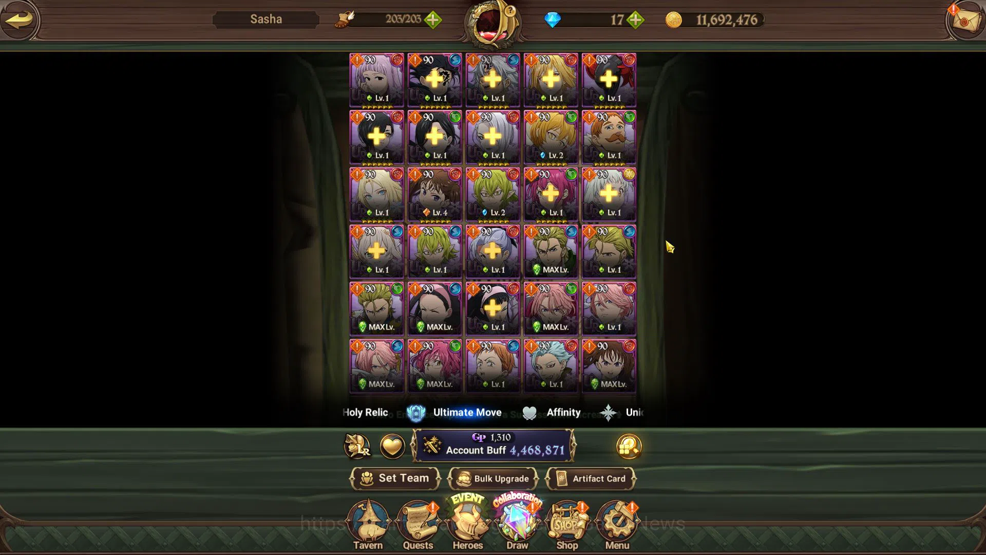 The Seven Deadly Sins: Grand Cross Accounts Midgame Asia|4,4M CC|1 LR+8 UR+Many 6
