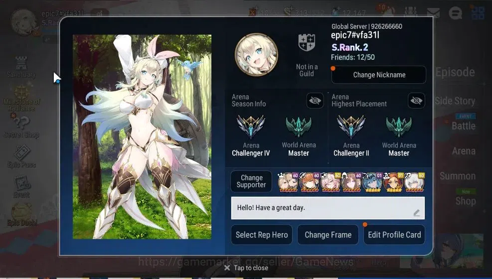 Epic Seven Accounts GLOBAL UnVerif|18 ML(LOT Scale,BoRunka,SNYulha,Sal image 2