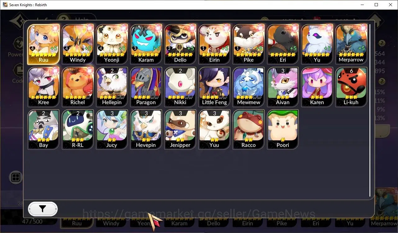 Seven Knights Re:Birth Accounts GLOBAL SEA|5 Ex-7K(Fai,RosieTC1,Gelidus,MeliaTC1,J image 3