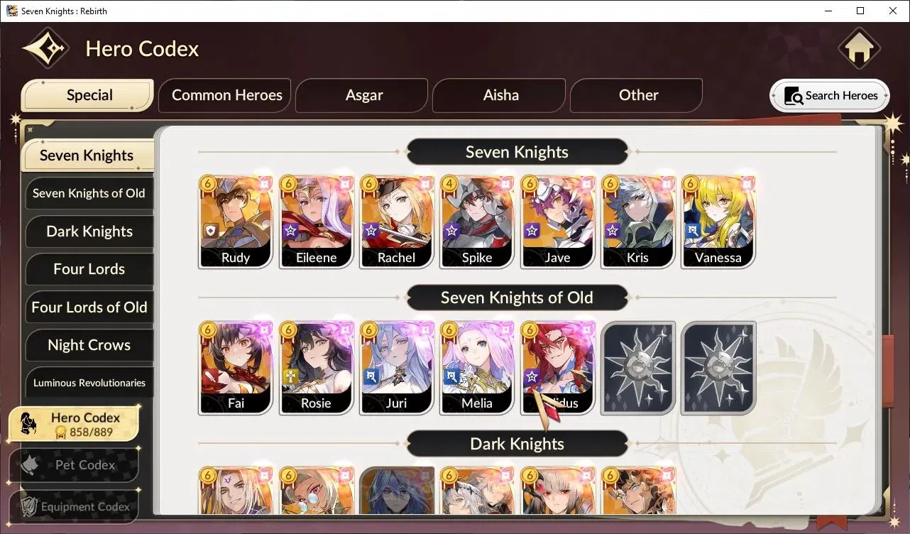 Seven Knights Re:Birth Accounts GLOBAL SEA|5 Ex-7K(Fai,RosieTC1,Gelidus,MeliaTC1,J image 5