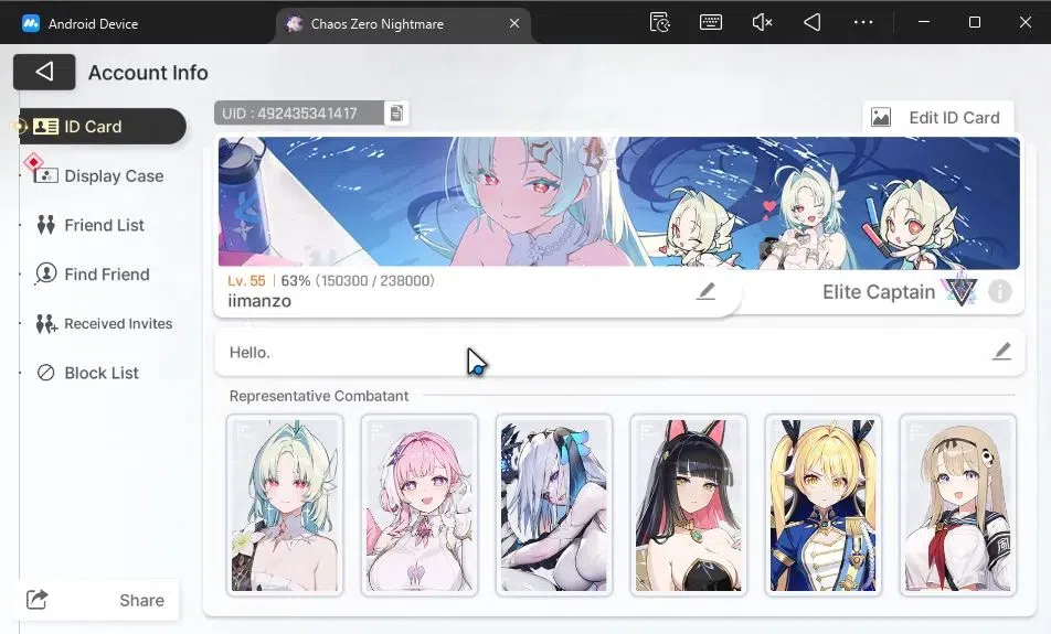 Chaos Zero Nightmare Accounts GLOBAL Lv55|11 SSR[(HeidemarieM4,Narja)+Sign,Tiphe image 2