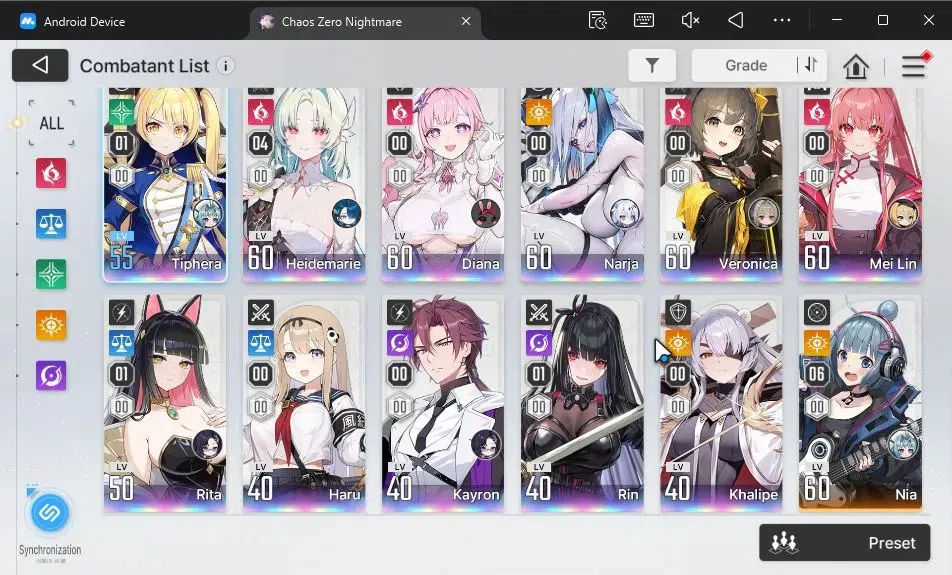 Chaos Zero Nightmare Accounts GLOBAL Lv55|11 SSR[(HeidemarieM4,Narja)+Sign,Tiphe image 3
