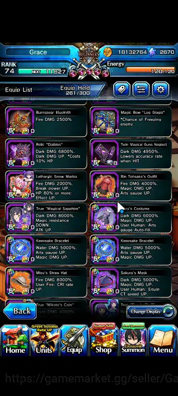 Grand Summoners Accounts Global|Rank 74|2670cc Ready Gacha|16 Asc+7 TW|[Roy image 10