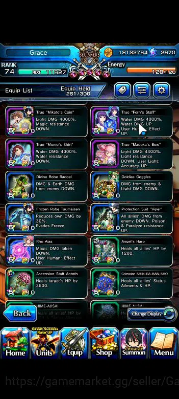 Grand Summoners Accounts Global|Rank 74|2670cc Ready Gacha|16 Asc+7 TW|[Roy image 11