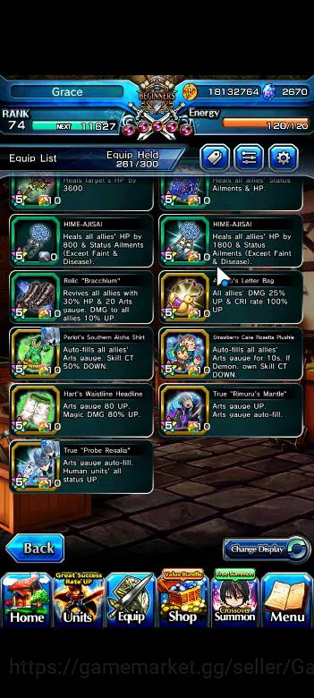Grand Summoners Accounts Global|Rank 74|2670cc Ready Gacha|16 Asc+7 TW|[Roy image 12