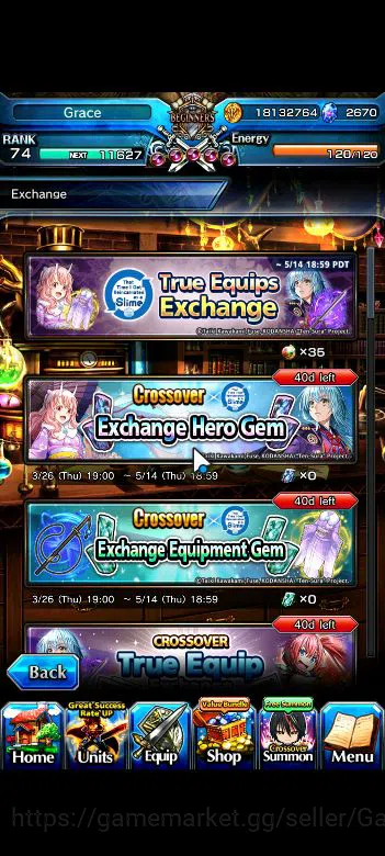 Grand Summoners Accounts Global|Rank 74|2670cc Ready Gacha|16 Asc+7 TW|[Roy image 14