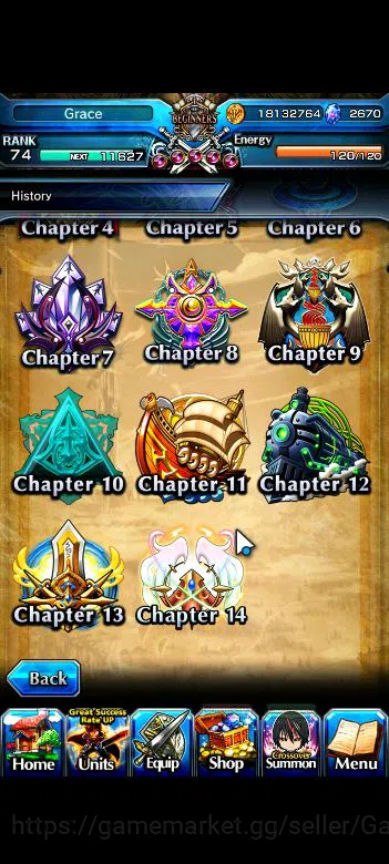Grand Summoners Accounts Global|Rank 74|2670cc Ready Gacha|16 Asc+7 TW|[Roy image 15