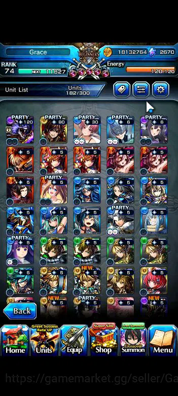 Grand Summoners Accounts Global|Rank 74|2670cc Ready Gacha|16 Asc+7 TW|[Roy image 5