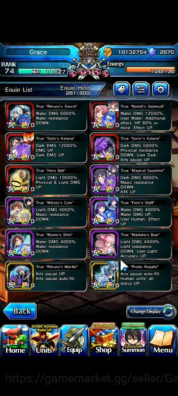 Grand Summoners Accounts Global|Rank 74|2670cc Ready Gacha|16 Asc+7 TW|[Roy image 7