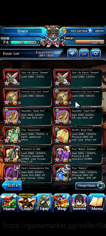 Grand Summoners Accounts Global|Rank 74|2670cc Ready Gacha|16 Asc+7 TW|[Roy image 8