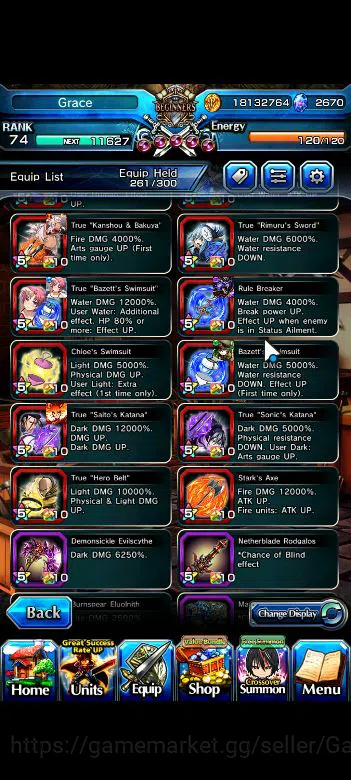 Grand Summoners Accounts Global|Rank 74|2670cc Ready Gacha|16 Asc+7 TW|[Roy image 9