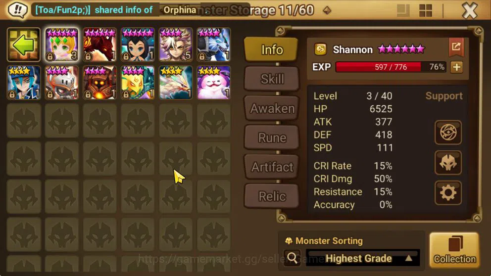 Summoners War: Sky Arena Accounts ASIA Lv 70|1 LD [Talisman]|23 Total NB5[Lamiella,A image 10