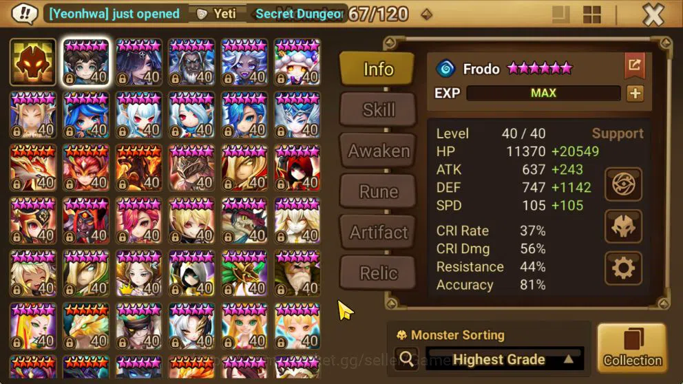 Summoners War: Sky Arena Accounts ASIA Lv 70|1 LD [Talisman]|23 Total NB5[Lamiella,A image 8