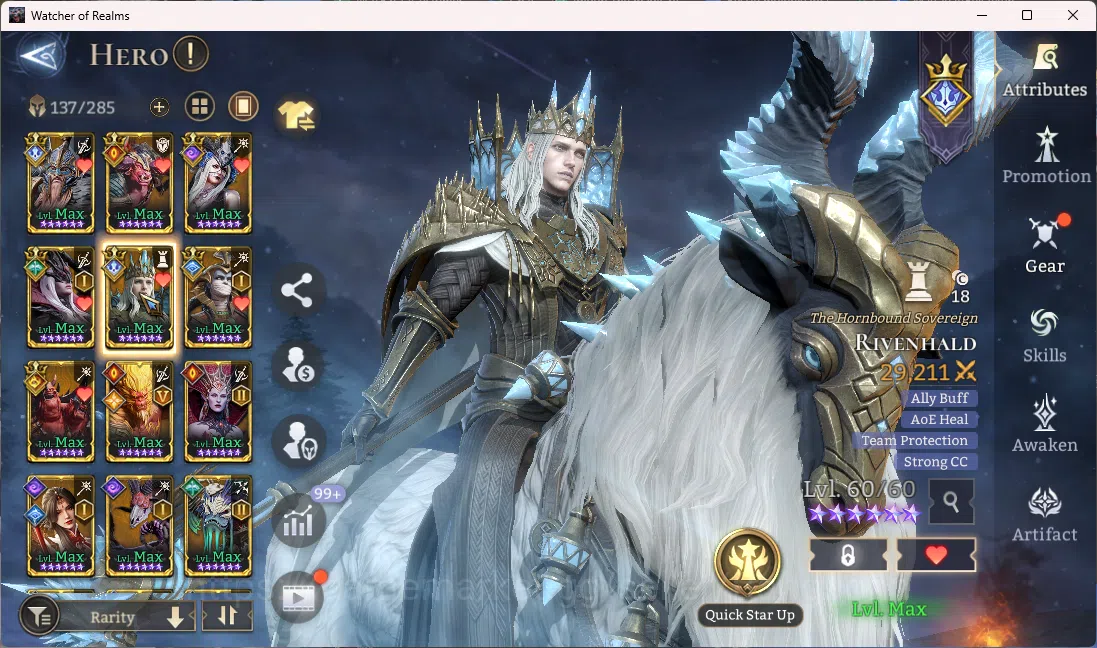 Watcher of Realms Accounts Others Global 60xx|3,1M Power|7 Lord(Rivenhald,Aracha,Elddr,Torodor,Morrigan,Venoma,Twinfiend)|46 9