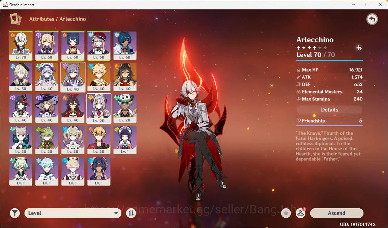 Genshin Impact Accounts ASIA|AR 40|2 limit| Arlecchino, Yumemizuki Mizuki, image 17