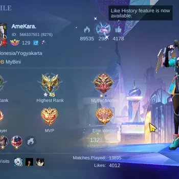 Mobile Legends: Bang Bang Accounts Collector Hero 132|Skin 296|682 CoA|Granger PRIME,Karina