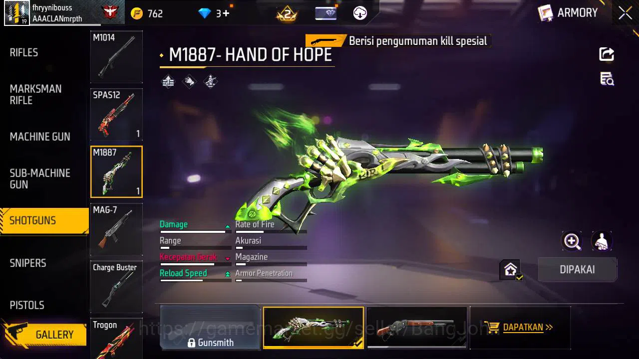 Free Fire Accounts Indonesia, Vault 17, Polosan SG lumut FF594B image 11