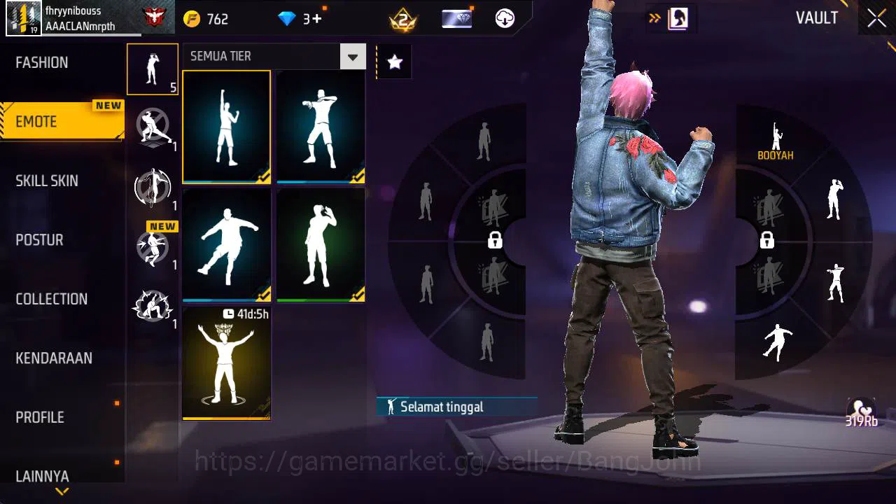 Free Fire Accounts Indonesia, Vault 17, Polosan SG lumut FF594B image 2