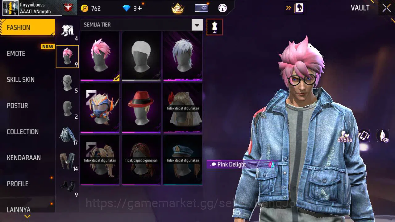 Free Fire Accounts Indonesia, Vault 17, Polosan SG lumut FF594B image 8