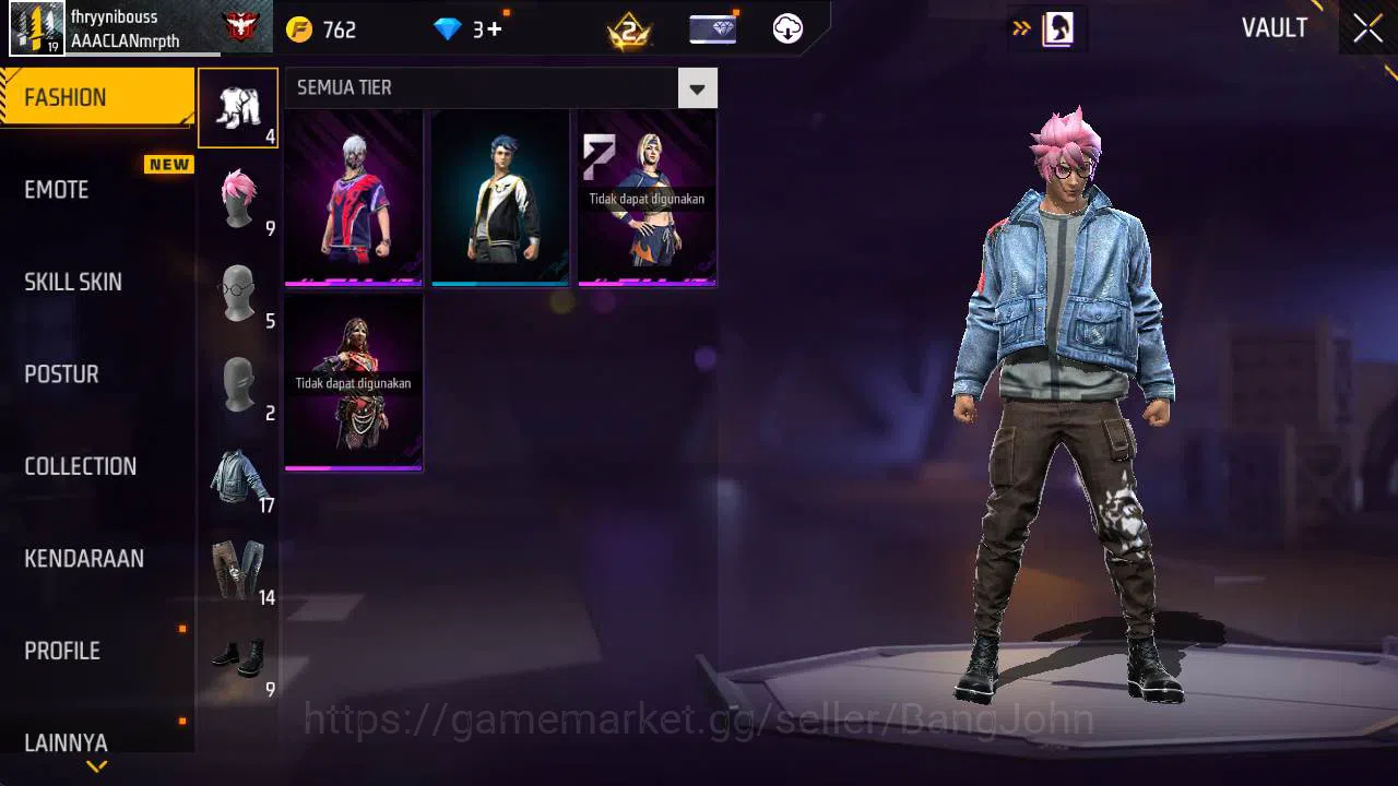 Free Fire Accounts Indonesia, Vault 17, Polosan SG lumut FF594B image 9