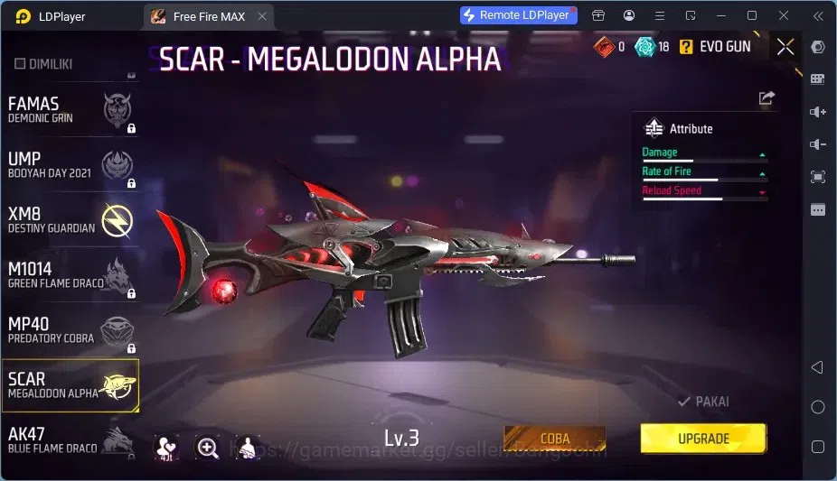 Free Fire Accounts Indonesia | 2 EVO (SCAR Megalodon Alpha Lv3, XM8 D image 4