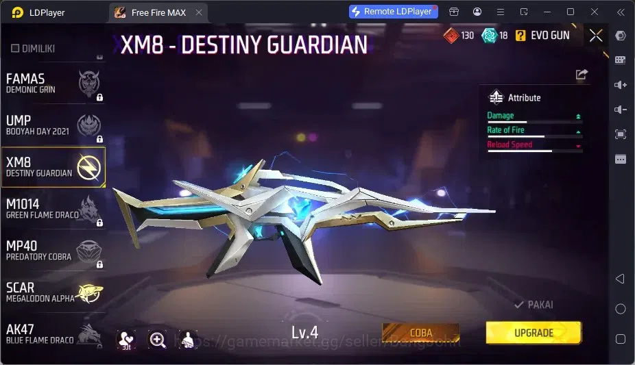 Free Fire Accounts Indonesia | 2 EVO (SCAR Megalodon Alpha Lv3, XM8 D image 5