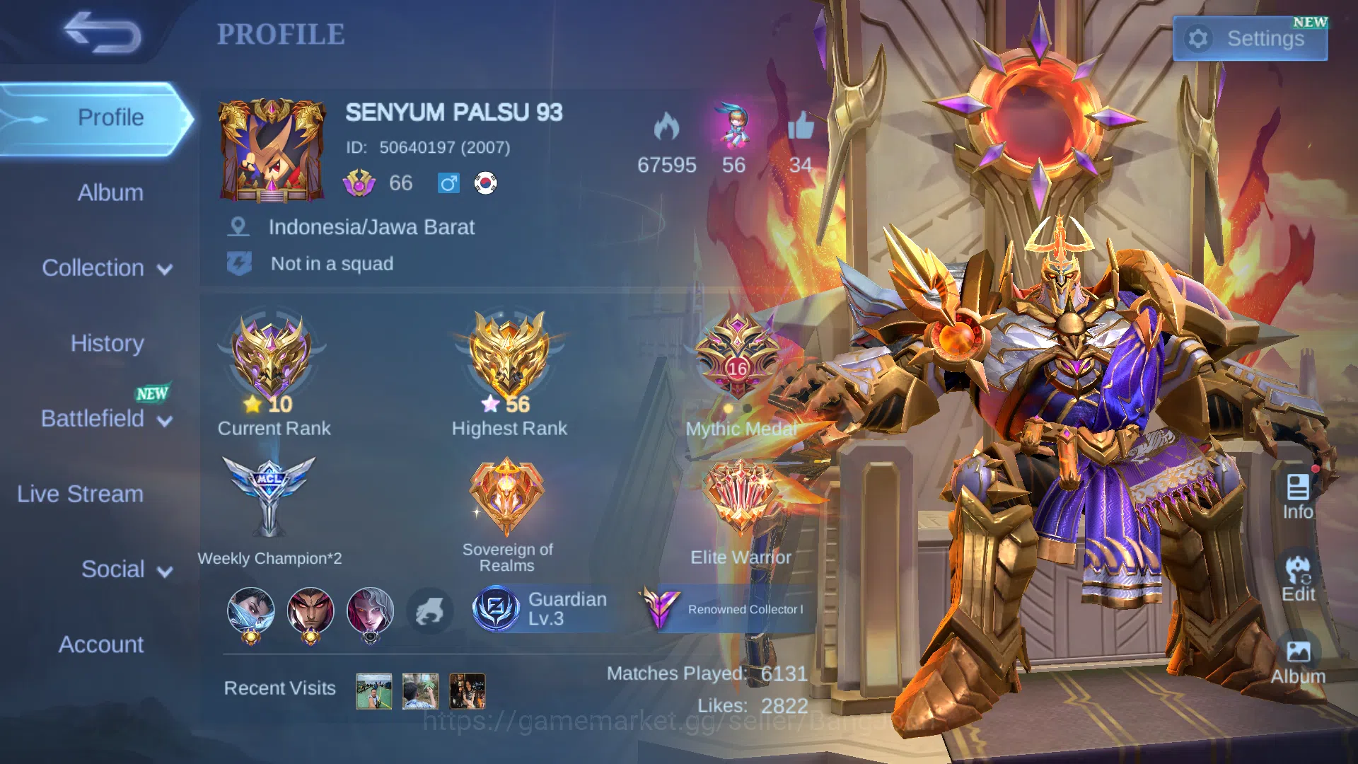 Hero 131 | Skin 289 | Legend Johnson | Transformers Aldous | Collector Gusion | Collector Valir | Luckybox Moskov Ruby ~ ML351B Mobile Legends: Bang Bang Others Hero 131 | Skin 289 | Legend Johnson | Transformer image 1