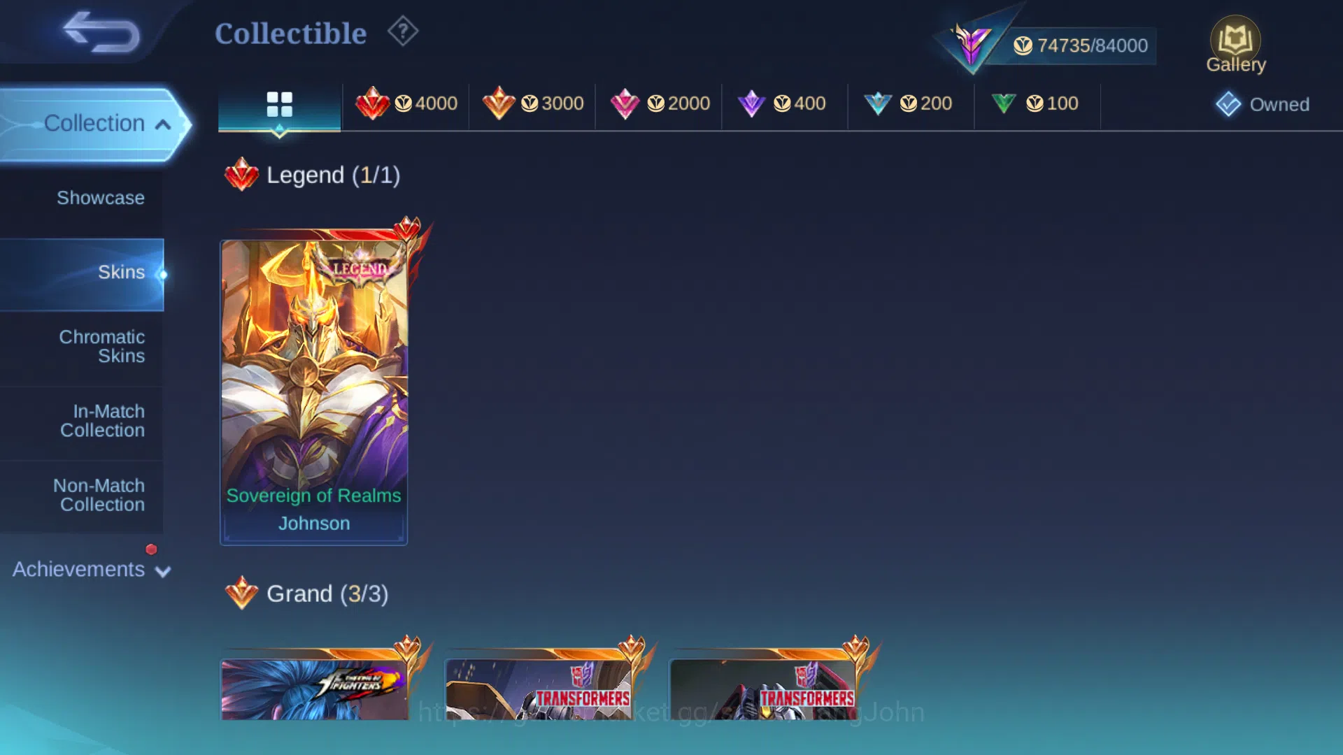 Mobile Legends: Bang Bang Accounts Others Hero 131 | Skin 289 | Legend Johnson | Transformers Aldous | Collector Gusion 12