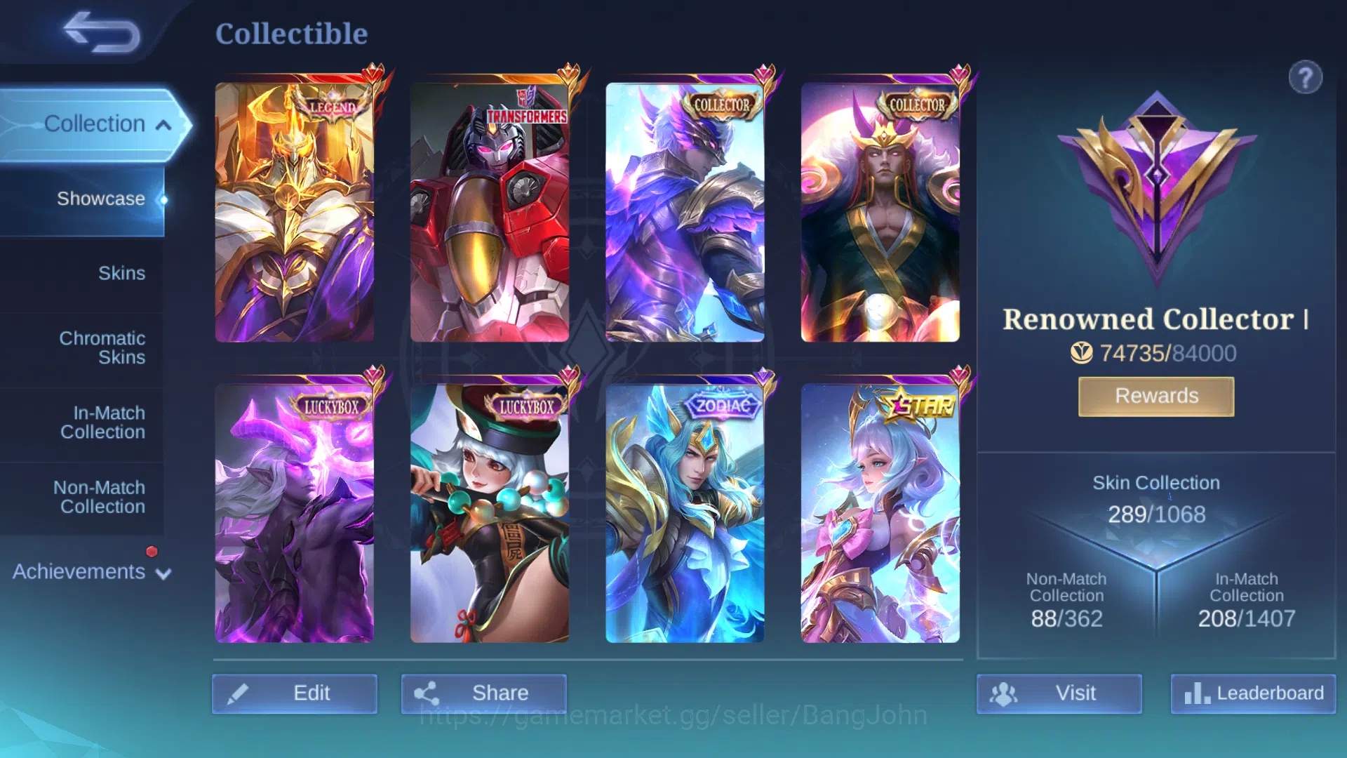 Mobile Legends: Bang Bang Accounts Others Hero 131 | Skin 289 | Legend Johnson | Transformers Aldous | Collector Gusion 4