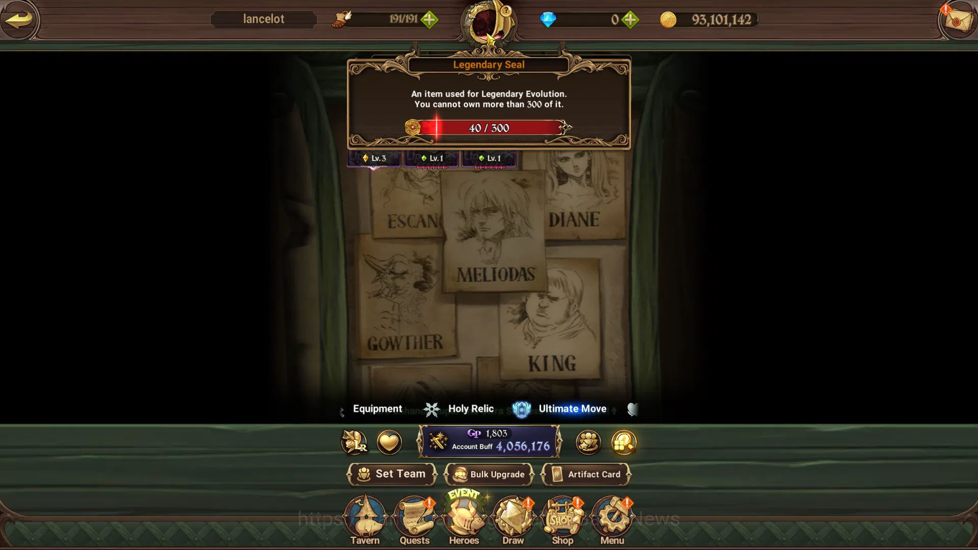 The Seven Deadly Sins: Grand Cross Accounts Midgame Asia|4M CC|Free Server Global|2 LR+6 UR+Collab 3