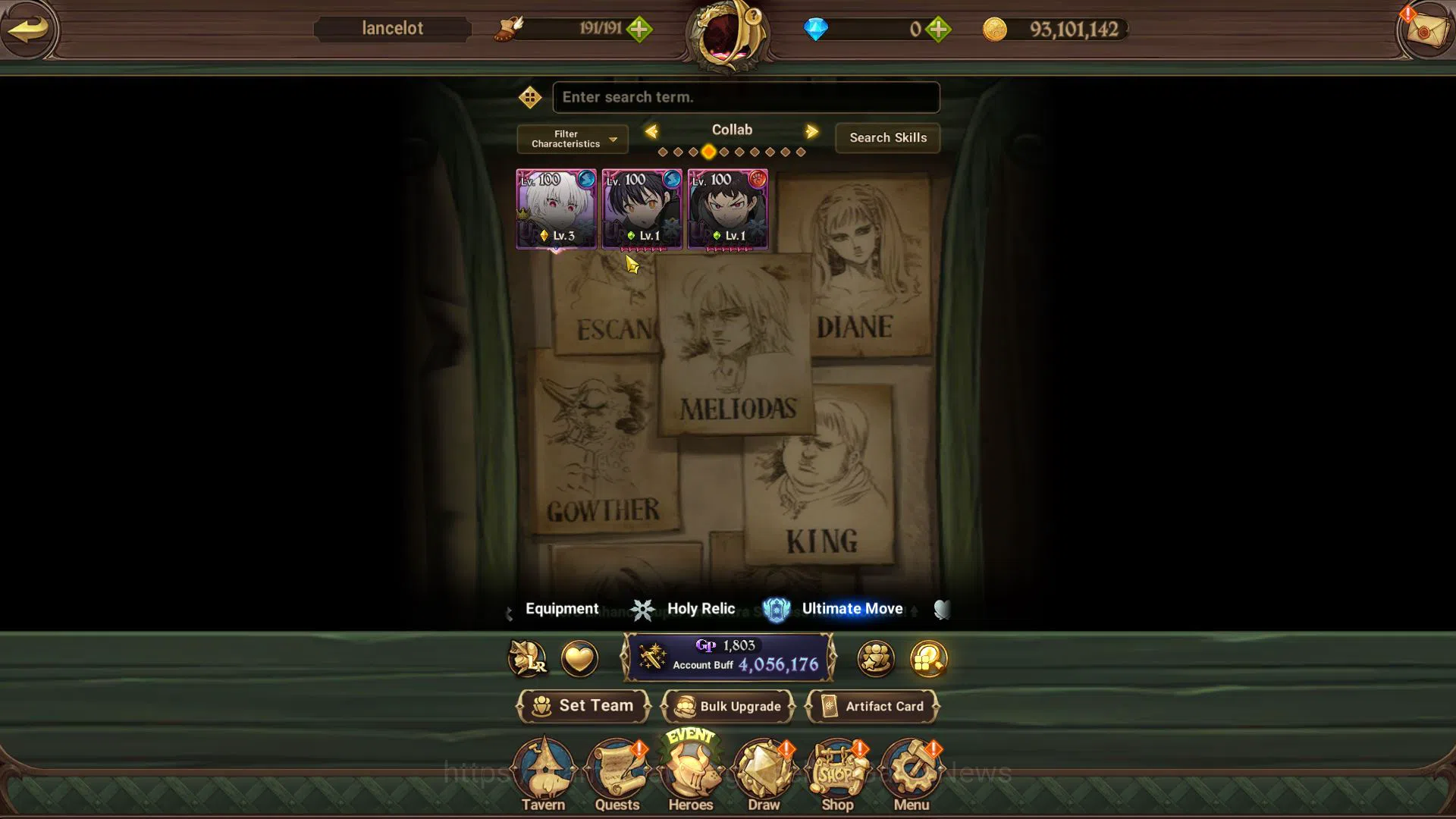 The Seven Deadly Sins: Grand Cross Accounts Midgame Asia|4M CC|Free Server Global|2 LR+6 UR+Collab 4