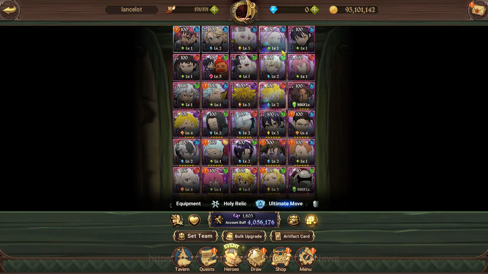 The Seven Deadly Sins: Grand Cross Accounts Midgame Asia|4M CC|Free Server Global|2 LR+6 UR+Collab 5