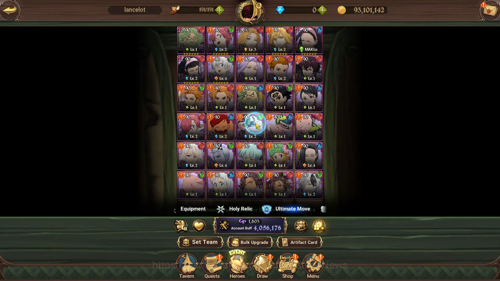 The Seven Deadly Sins: Grand Cross Accounts Midgame Asia|4M CC|Free Server Global|2 LR+6 UR+Collab 6