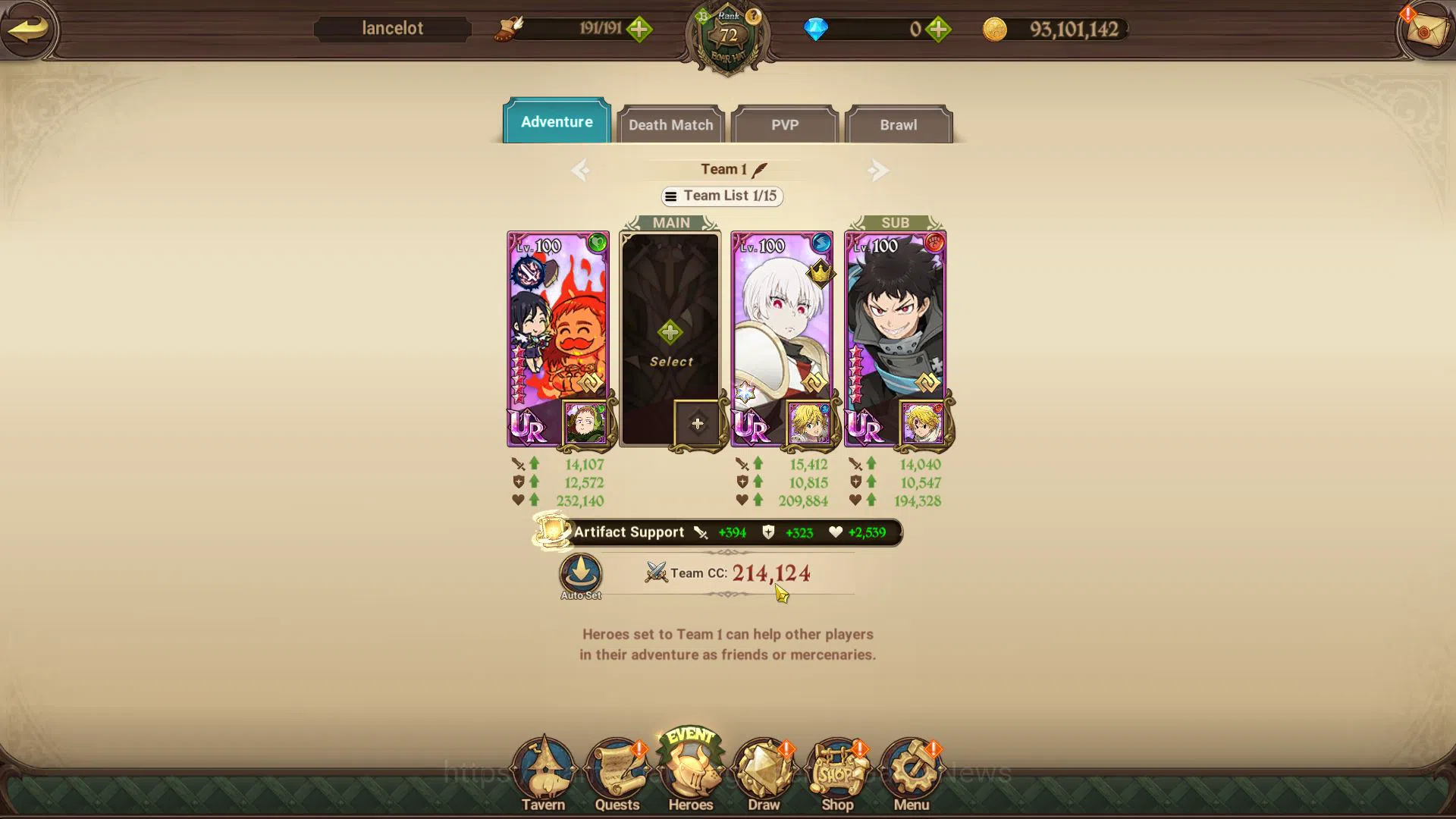 The Seven Deadly Sins: Grand Cross Accounts Midgame Asia|4M CC|Free Server Global|2 LR+6 UR+Collab 7