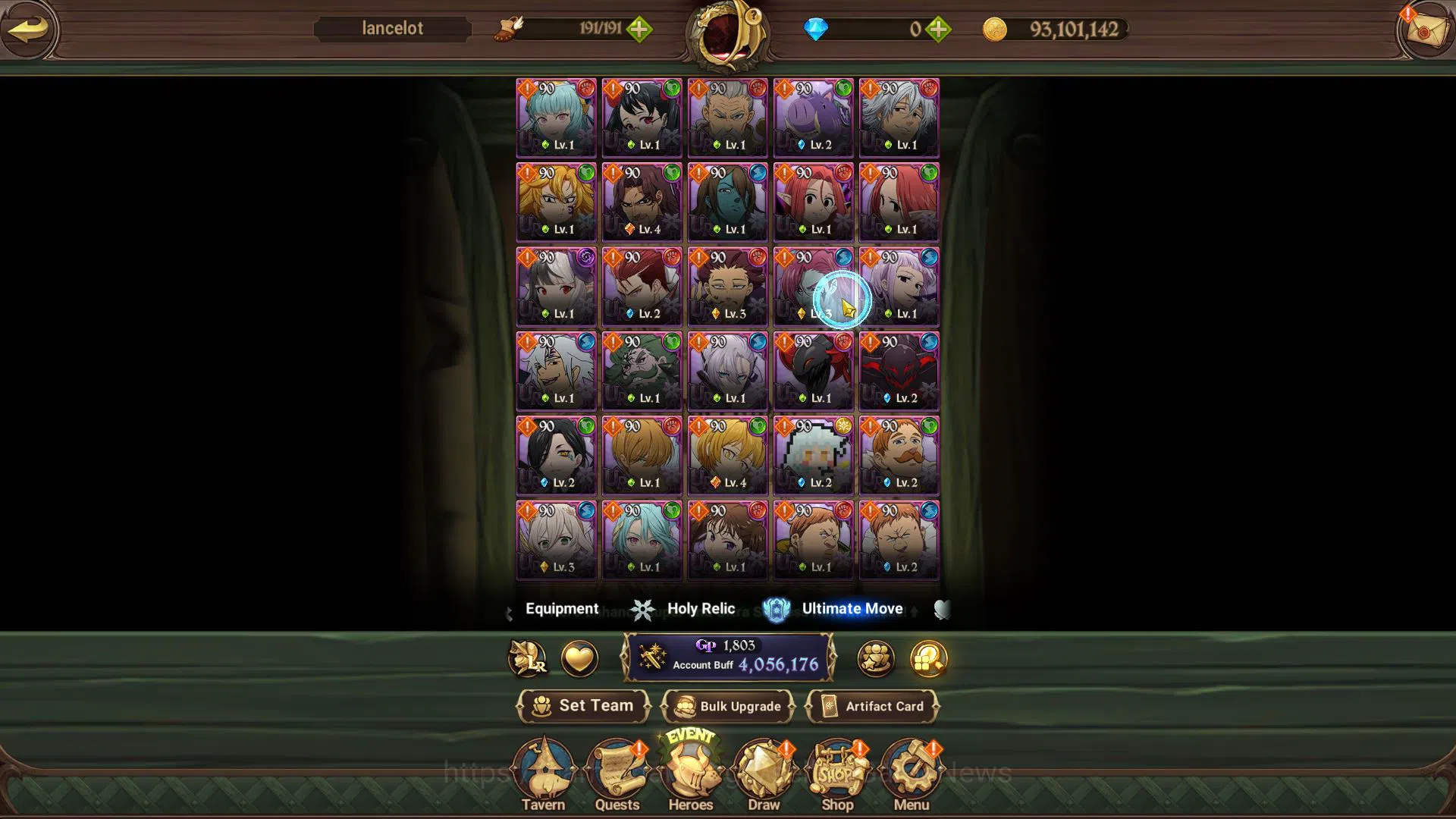 The Seven Deadly Sins: Grand Cross Accounts Midgame Asia|4M CC|Free Server Global|2 LR+6 UR+Collab 8