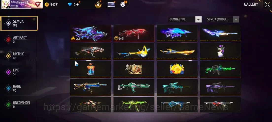 Free Fire Accounts Indonesia|M1887 Emerald Power|AK47 Blue Flame Drac image 3