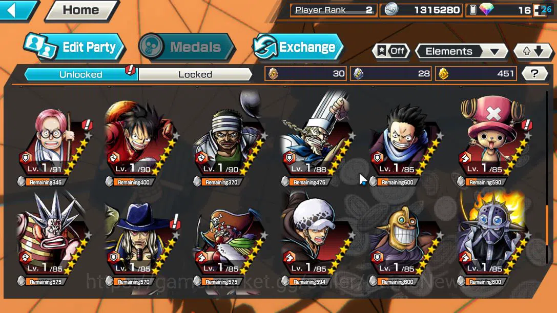 One Piece Bounty Rush Accounts Global|2 EX|5Elders Saturn,Onigashima Zoro|Rank 2| image 7