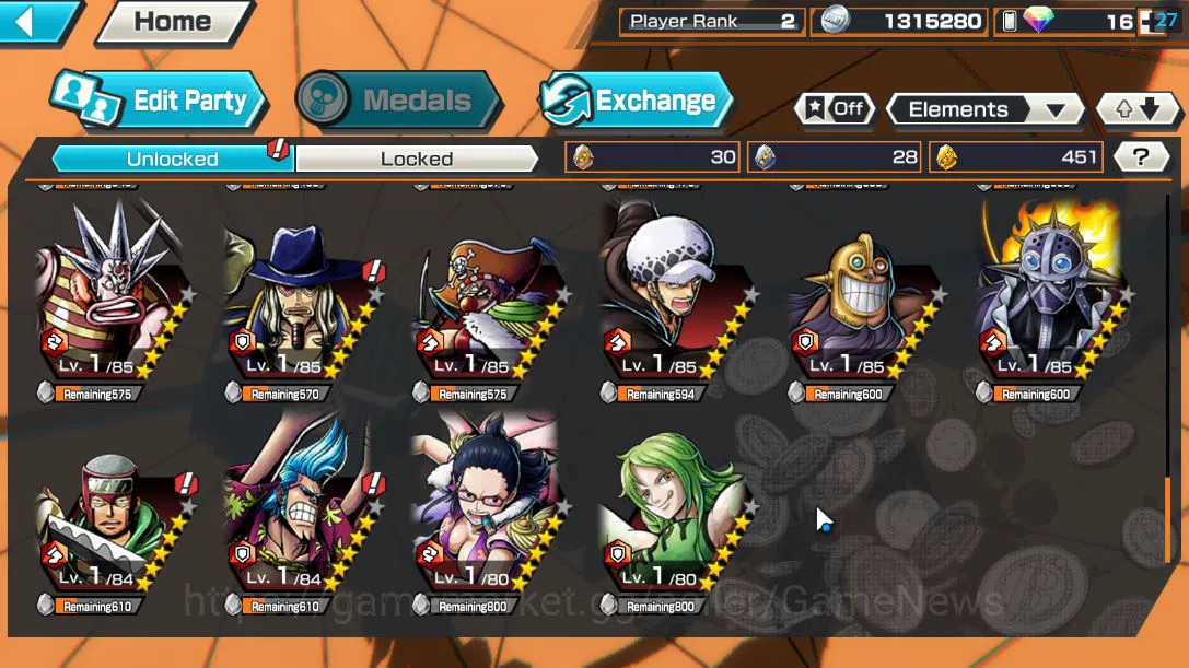One Piece Bounty Rush Accounts Global|2 EX|5Elders Saturn,Onigashima Zoro|Rank 2| image 8