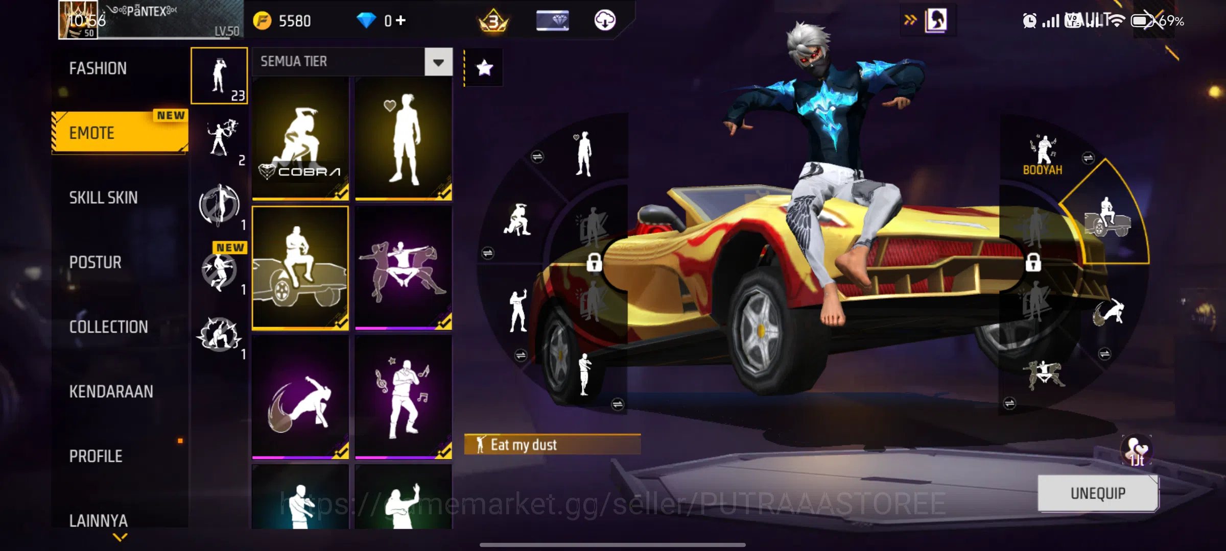 Free Fire Accounts Indonesia - sg trompet - vault rame - naruto ada 3 , anim loby 7