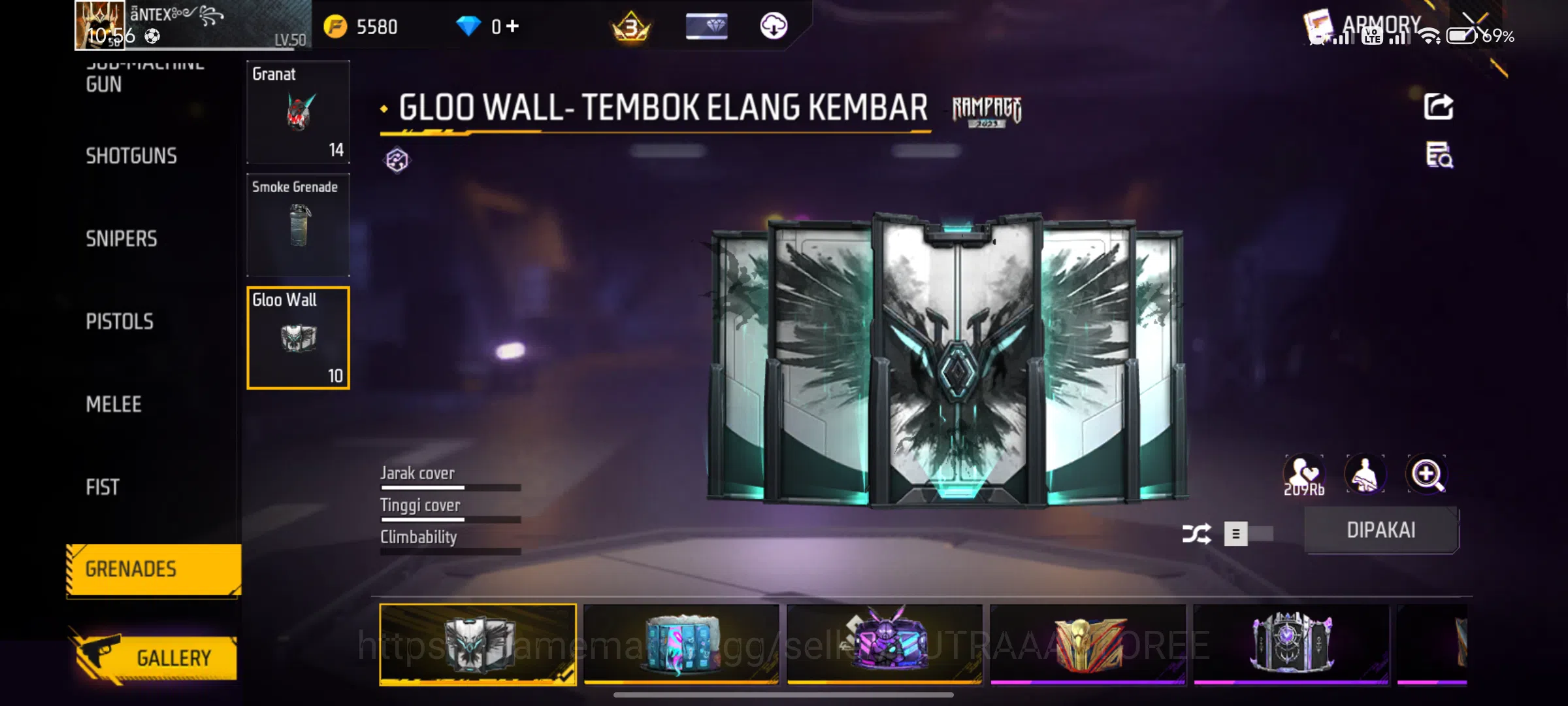 Free Fire Accounts Indonesia - sg trompet - vault rame - naruto ada 3 , anim loby 9