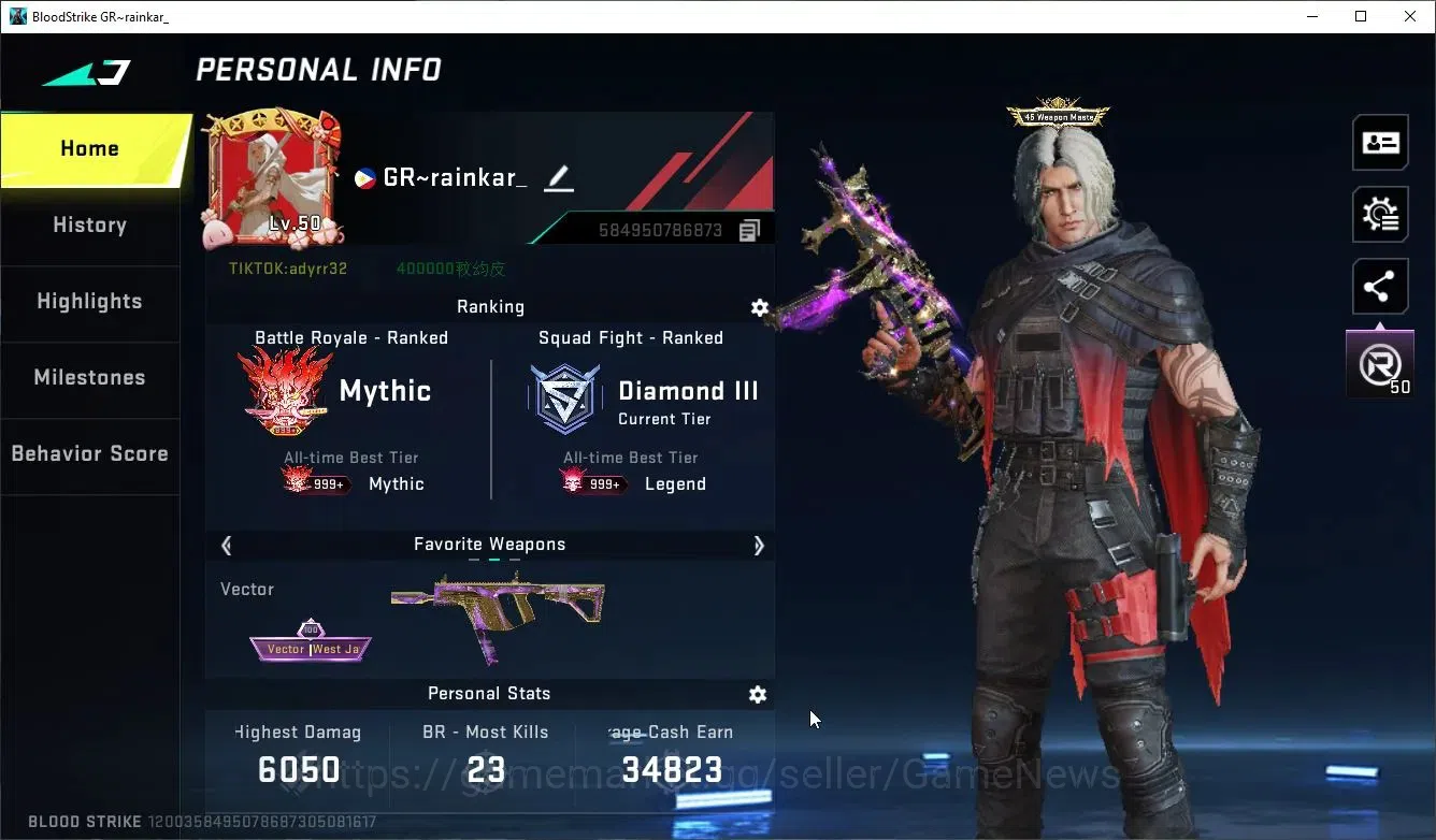 Blood Strike Accounts ASIA|Collab 7DS[AK47,Karl98,QBZ95]+12 ULTRA[Katya, image 2