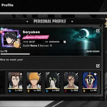 BLEACH: Soul Resonance Accounts NuverseSEA|Lv72|14 SSR|12 Sign|(Ichigo