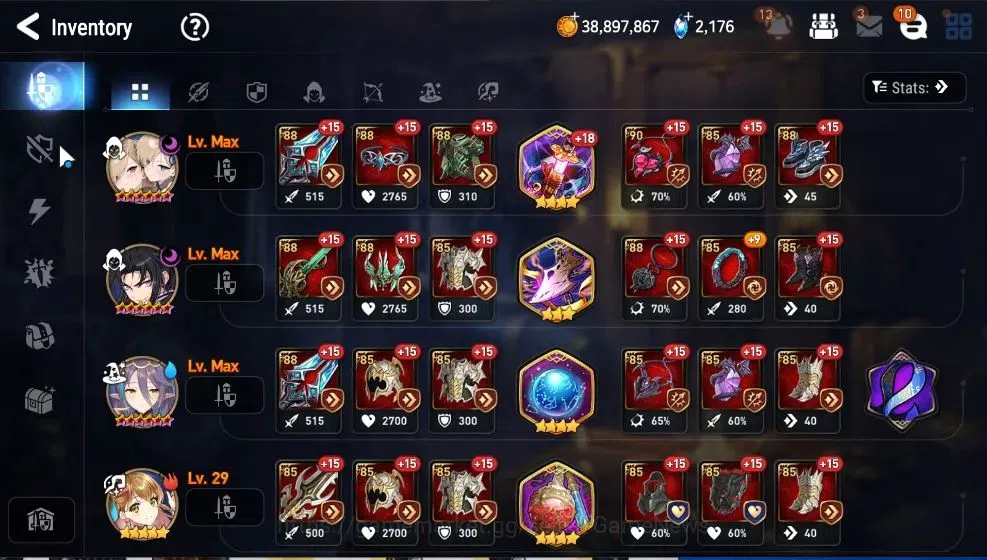 Epic Seven Accounts High-End GLOBAL UnVerif|7 ML(RihanaNLuciella,RoLight,Straze,WOTM Tenebria,etc)+Rinak,Setsuka,etc|PoH 18