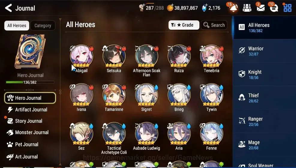 Epic Seven Accounts High-End GLOBAL UnVerif|7 ML(RihanaNLuciella,RoLight,Straze,WOTM Tenebria,etc)+Rinak,Setsuka,etc|PoH 5
