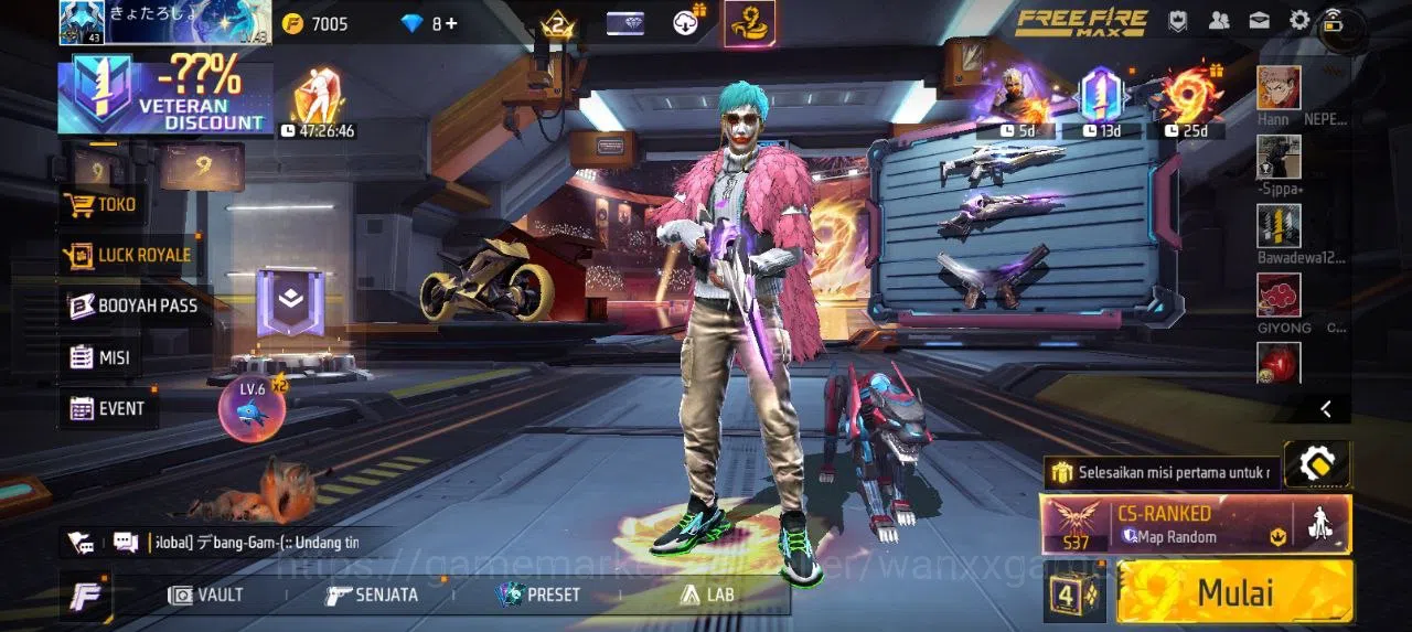 Free Fire Accounts Indonesia | EVOGUN 2 XM8 LVL 2, SG STERLING LVL 4 VAULT 65 EMOTE 9 TAS 11 SKYWING 1 WEAPON 67 | W709 1