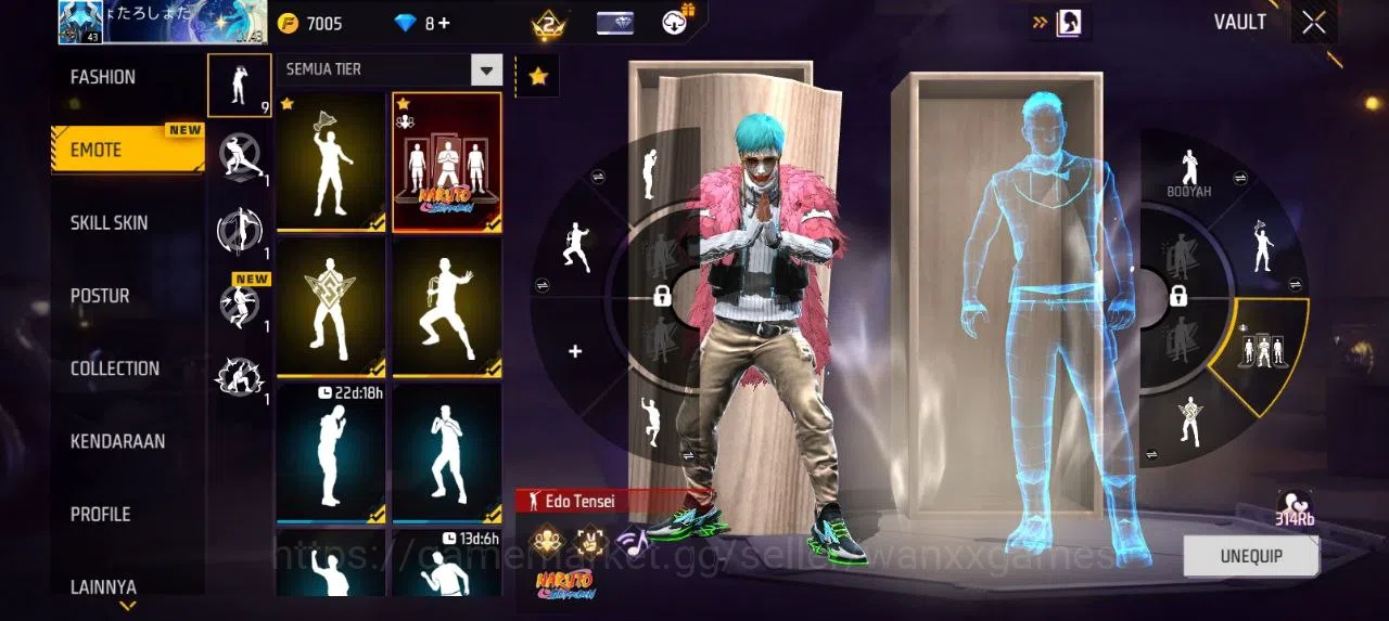 Free Fire Accounts Indonesia | EVOGUN 2 XM8 LVL 2, SG STERLING LVL 4 VAULT 65 EMOTE 9 TAS 11 SKYWING 1 WEAPON 67 | W709 3